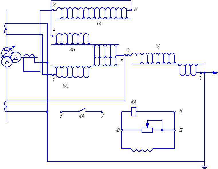 Схема защиты трехобмоточного трансформатора