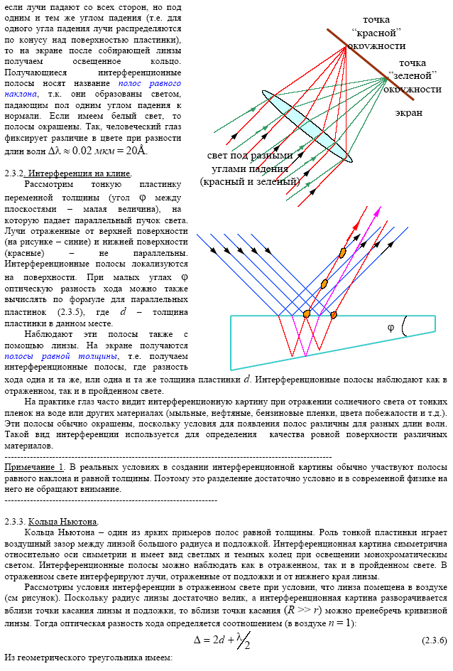 Проведите расчет интерференционной картины в тонкой пленке