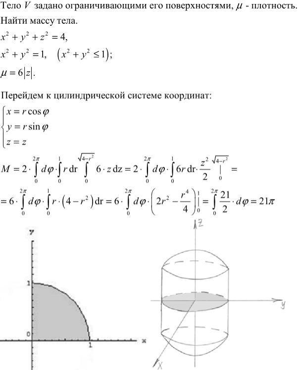 Найти объем тела ограниченного