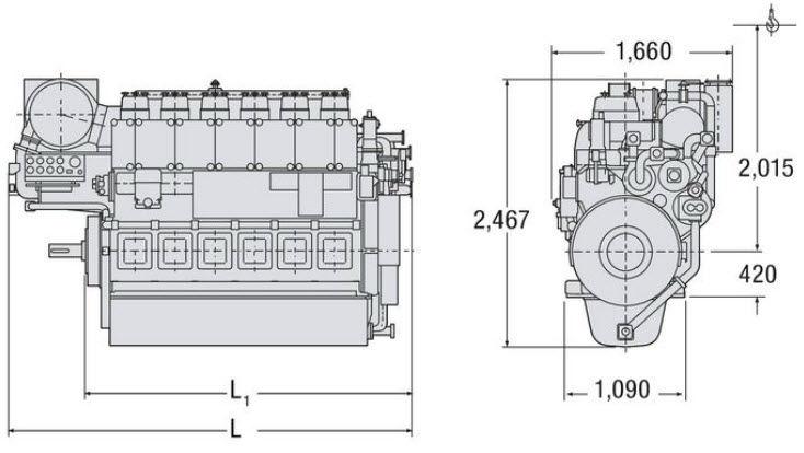 Wartsila 6l20 чертеж