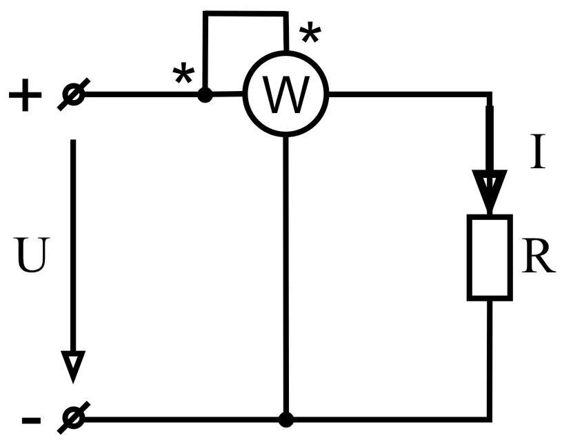 Схема подключения ваттметра в электрическую цепь