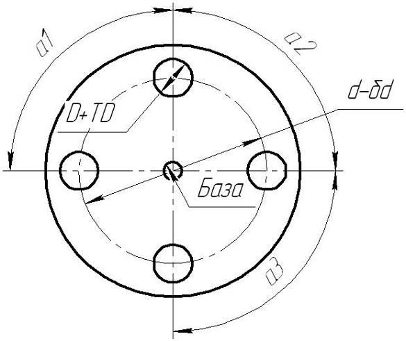 Обозначение отверстий по кругу на чертеже