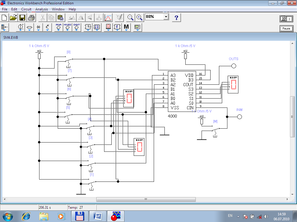 Ворк бенч. Схемы для программы Electronics workbench. Electronic workbench схема инвертора. Схема полусумматора workbench. Компаратор в электроник воркбенч.