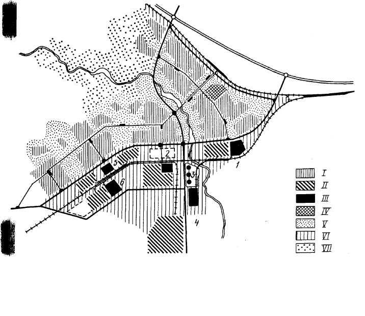 Схема функционального зонирования города схема