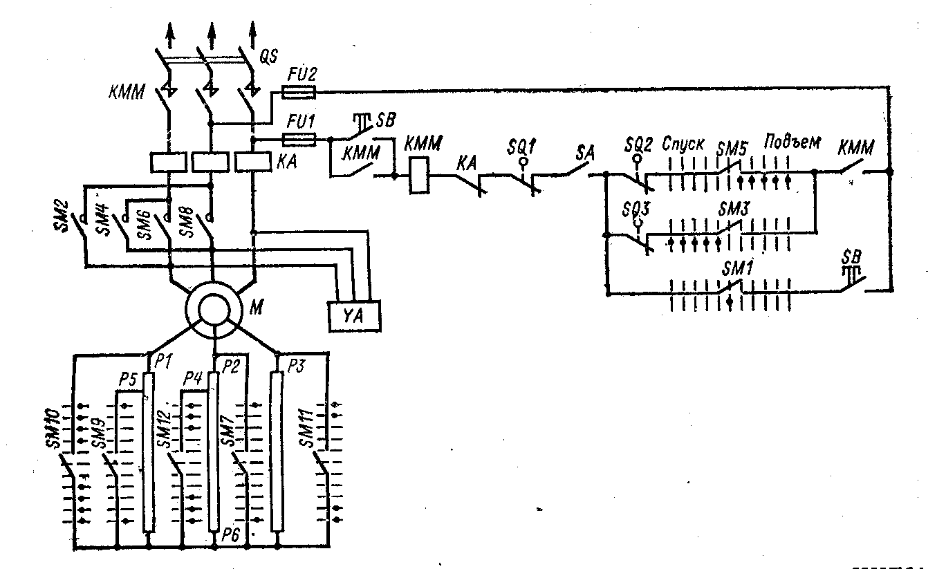 Релейно контакторная схема мостового крана