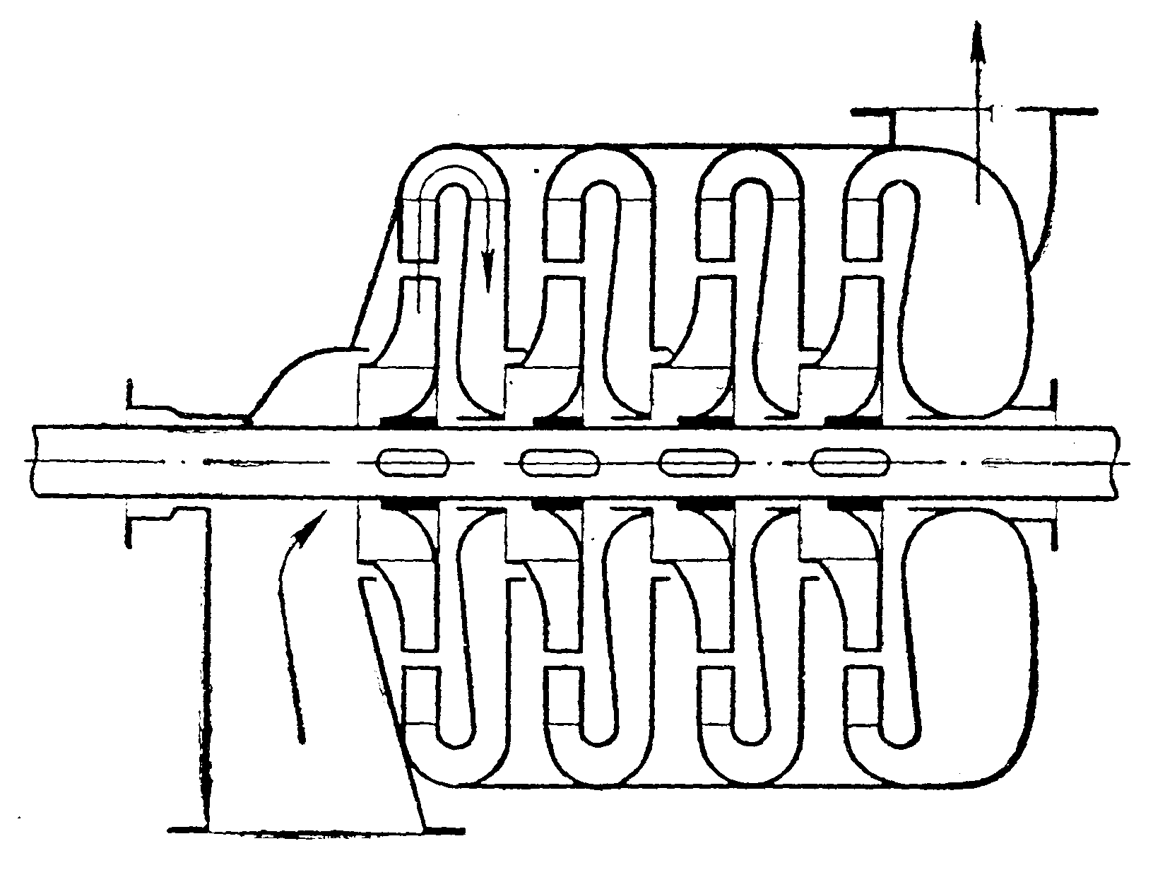 Схема многоступенчатого центробежного насоса