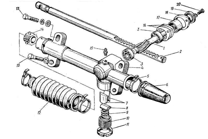 Рулевая рейка чертеж. Рулевое управление Москвич 2141 схема. Рулевая рейка Москвич 2141 схема. Рулевая рейка Таврия чертеж. Рулевая колонка м2141 схема.