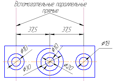 Геометрические построения при выполнении чертежа 1 Фронтальный разрез симметричной детали