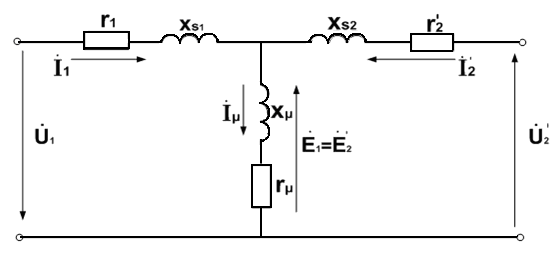 Эквивалентная схема трансформатора и схема замещения