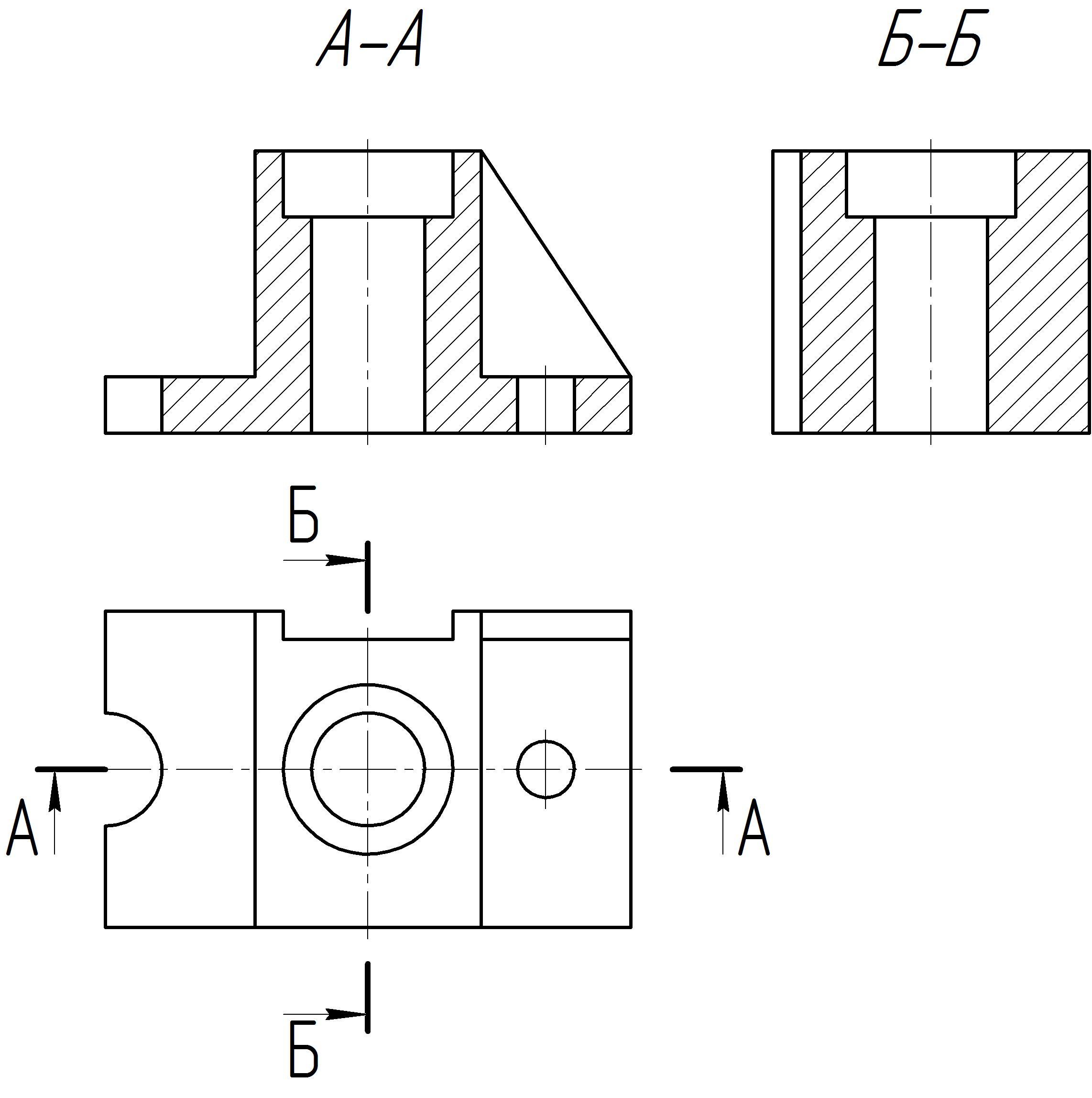 Как правильно сделать разрез на чертеже