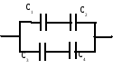 На рисунке начерчена схема соединения нескольких конденсаторов при разомкнутом ключе общая 3нф 4нф