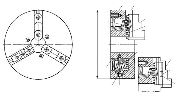 Патрон токарный 3 х кулачковый чертеж