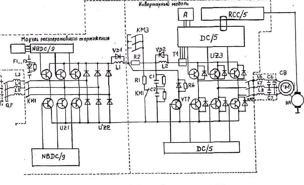 Схема электропривода пассажирского лифта