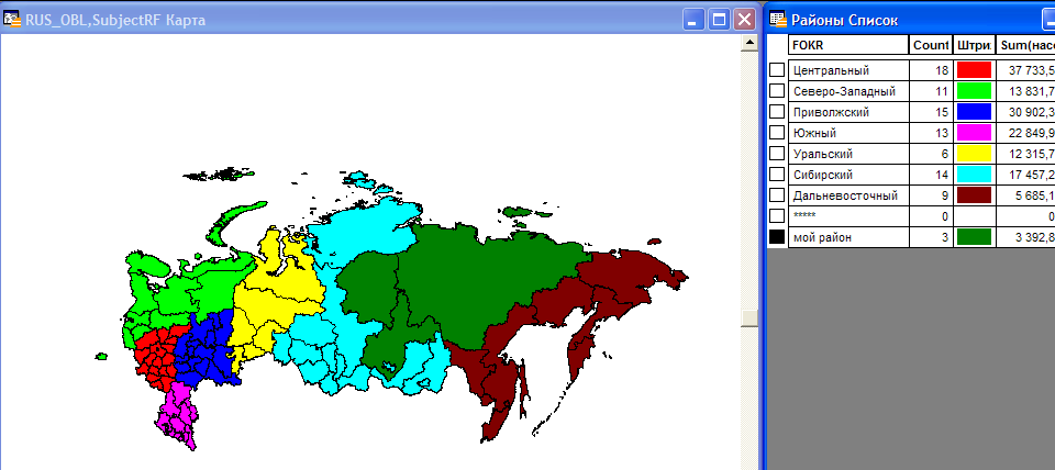 Нескольких областей