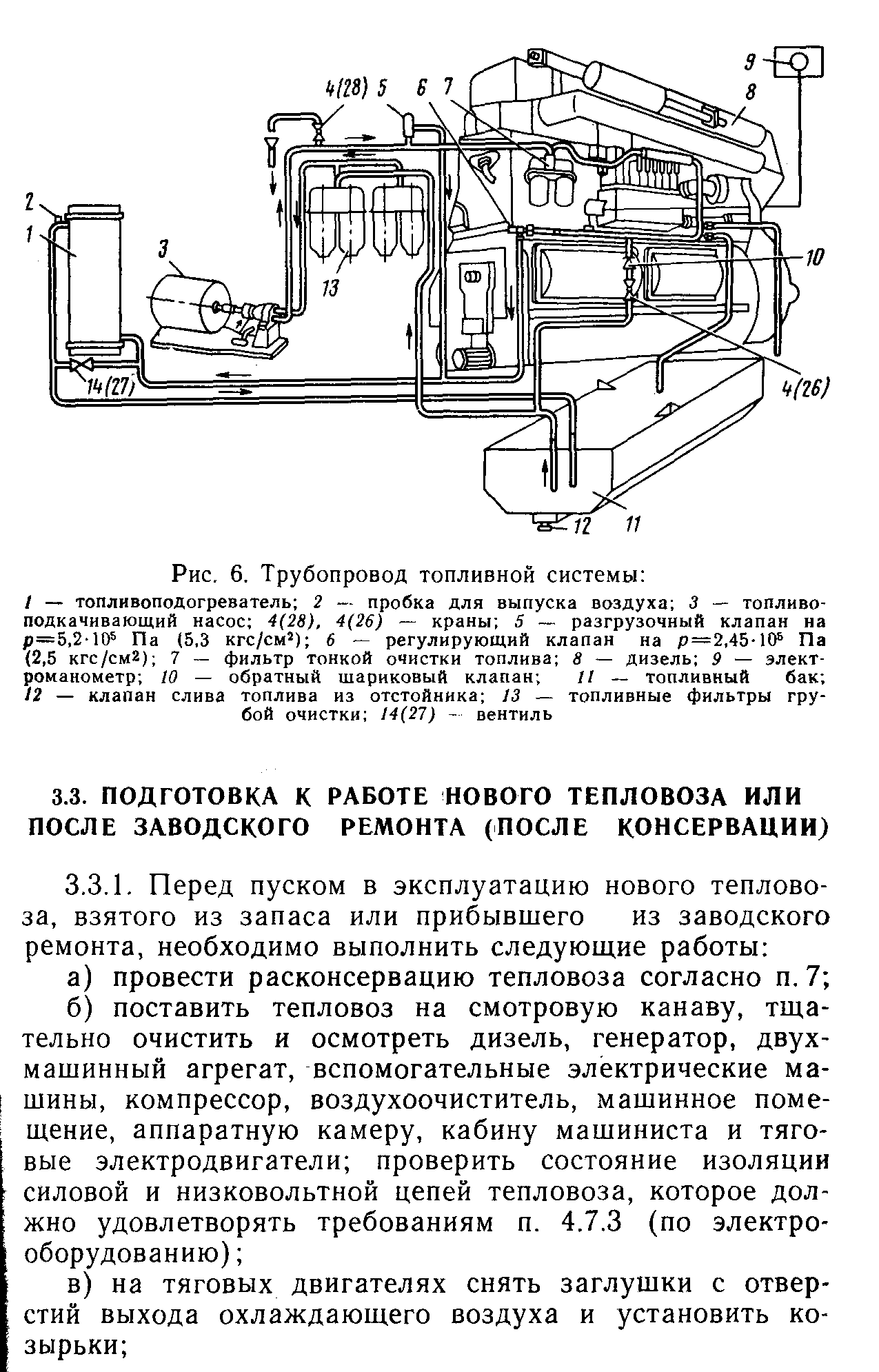 3. Подготовка тепловоза к работе