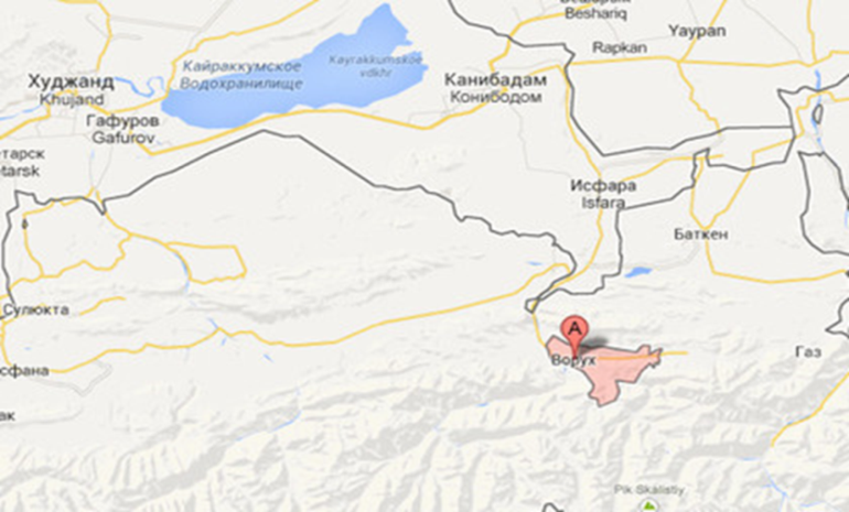Карту исфары. Карта Таджикистан Ворух. Таджикистан и Киргизия граница на карте Ворух. Кыргызстан карта Ворух. Таджикистан анклав Ворух.