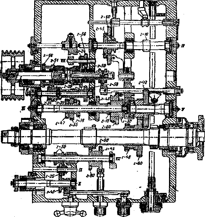 Коробка скоростей 60. Коробка скоростей токарного станка 16к20 чертеж. Коробка скоростей токарного станка 16к20. Передняя бабка токарного станка 16к20. 1 К62 токарный станок шпиндельная бабка.