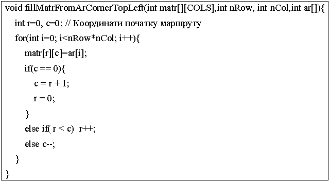Синтаксис оголошення матриці в С