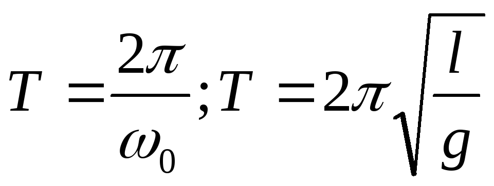 Вопрос 42. Физический и математический маятники. Периоды их колебаний.  Приведенная длина физического маятника.