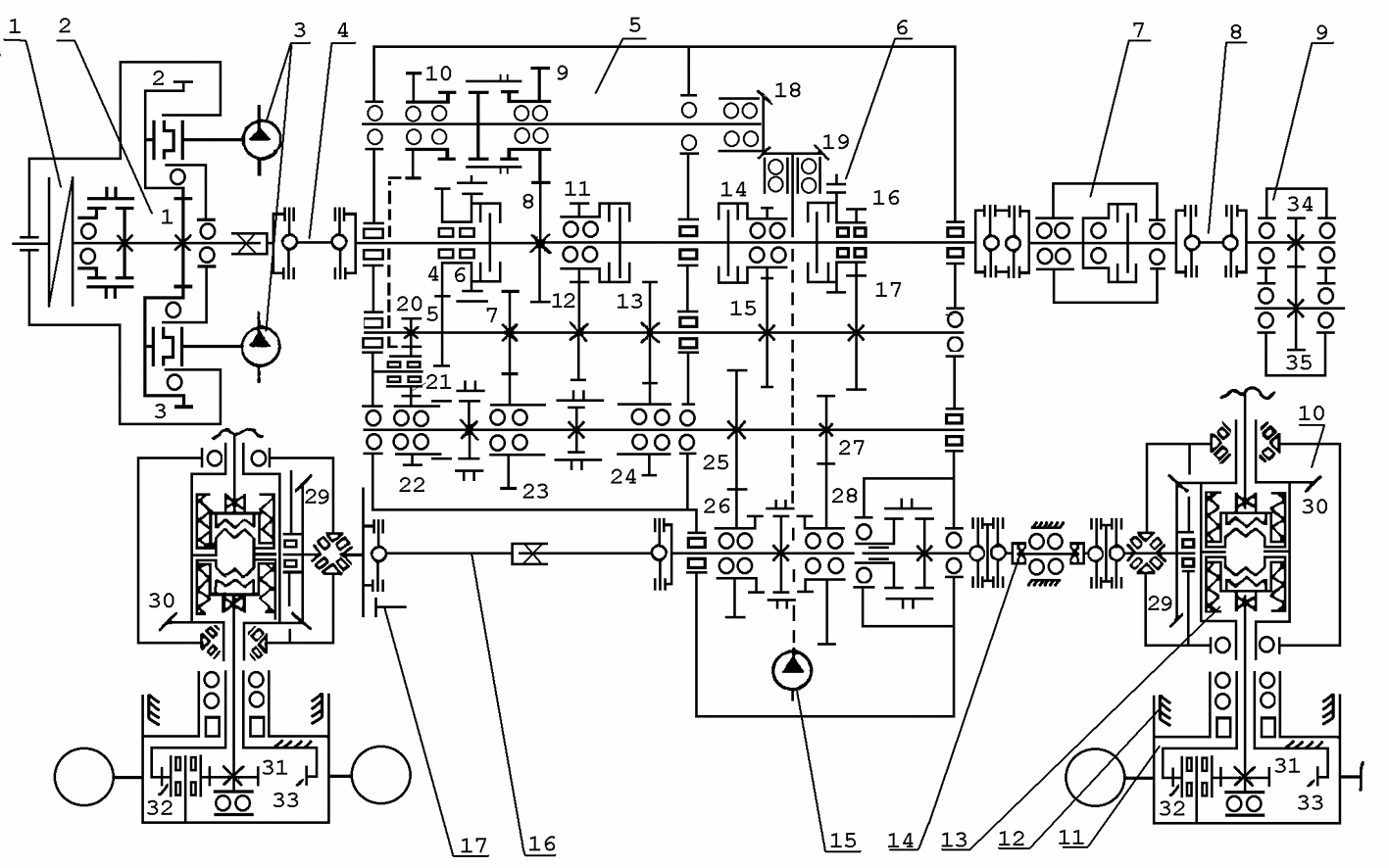 Схема редуктора привода насосов к 700 - 97 фото