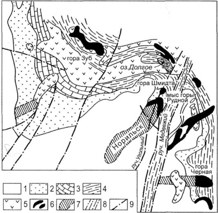 Геологическая карта норильского района