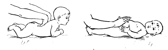 Рефлекс галанта у новорожденных. Рефлекторные упражнения у детей грудного возраста. Рефлекторные разгибания спины на боку для грудничков.