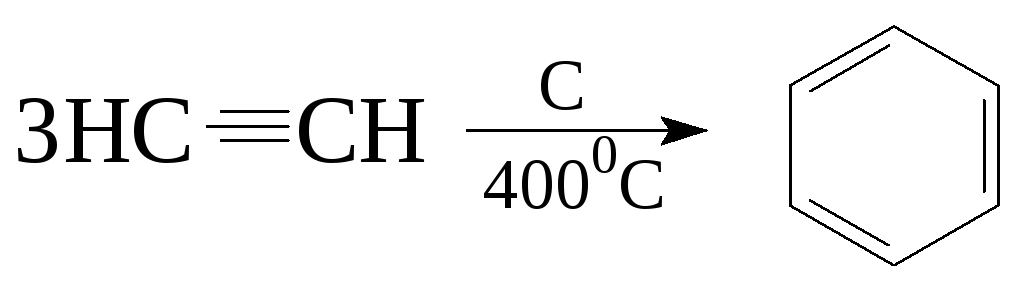 Бензол из ацетилена в одну стадию