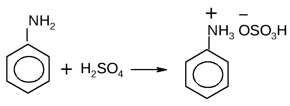 Naoh водный реакции. Взаимодействие анилина с серной кислотой. Анилин и серная кислота реакция. Анилин гидросульфат фениламмония. Анилин с серной кислотой реакция.