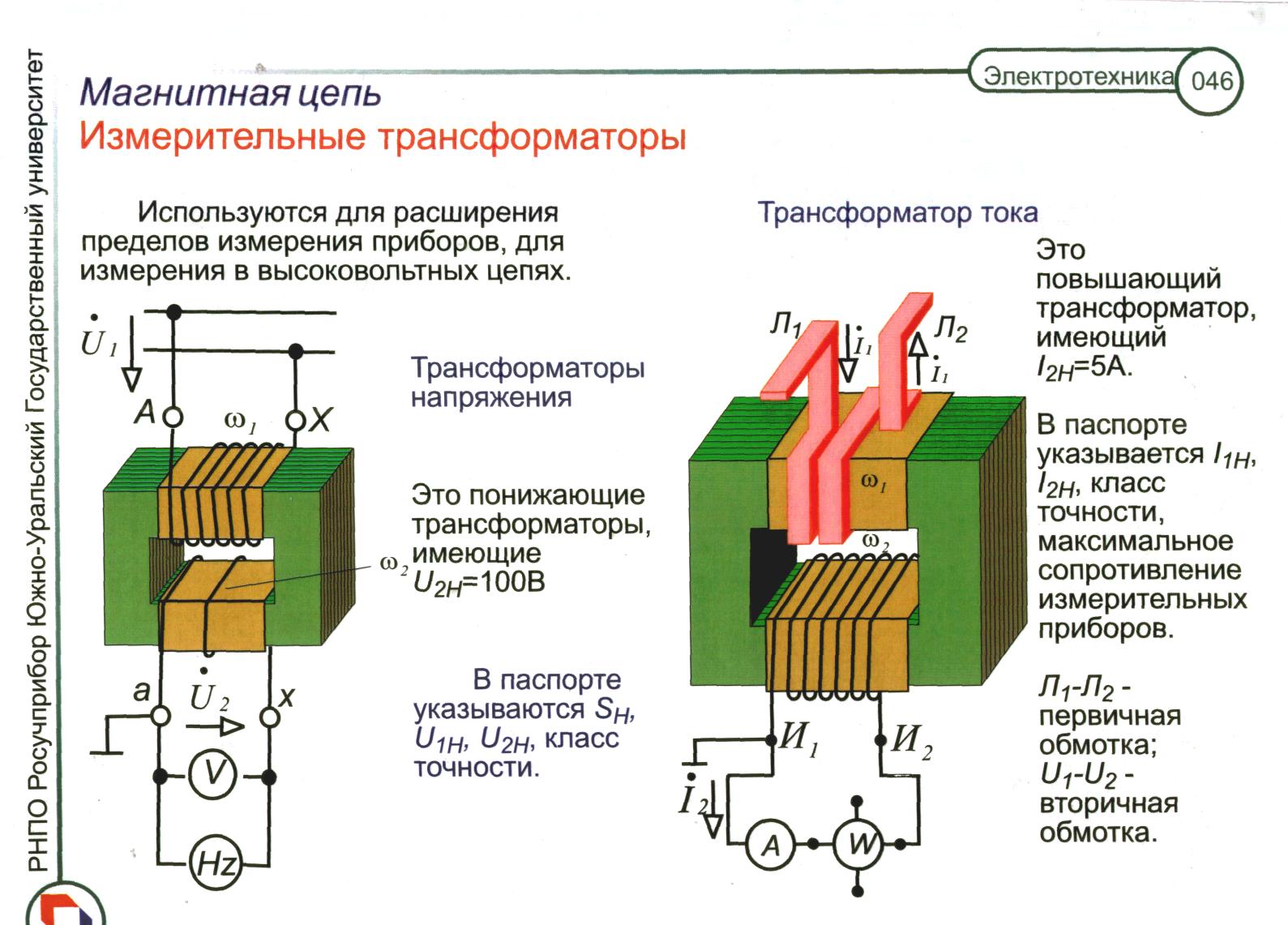 Обмотки измерительного трансформатора