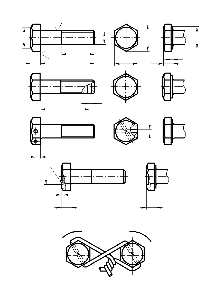 Как рисуется болт на чертеже