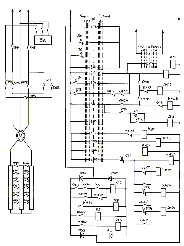 Схема включения двигателя управляемого магнитным контроллером та 161
