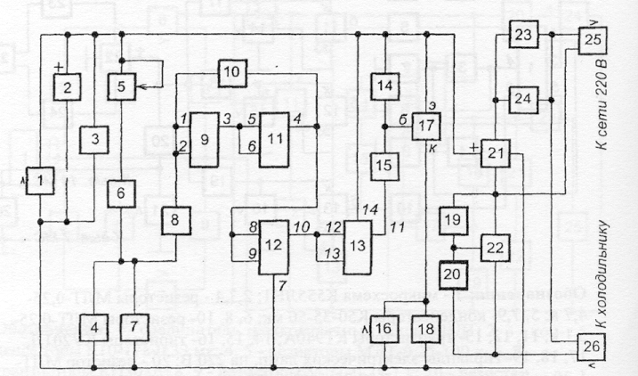 47Мк; 19 – диод кд522б; 20 – резистор млт-0,125-1м