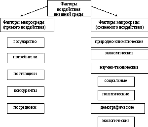 Факторы прямого воздействия на деятельность организации