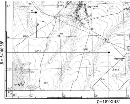Топографическая карта координатная сетка