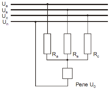 Схема разомкнутого треугольника трансформатора напряжения
