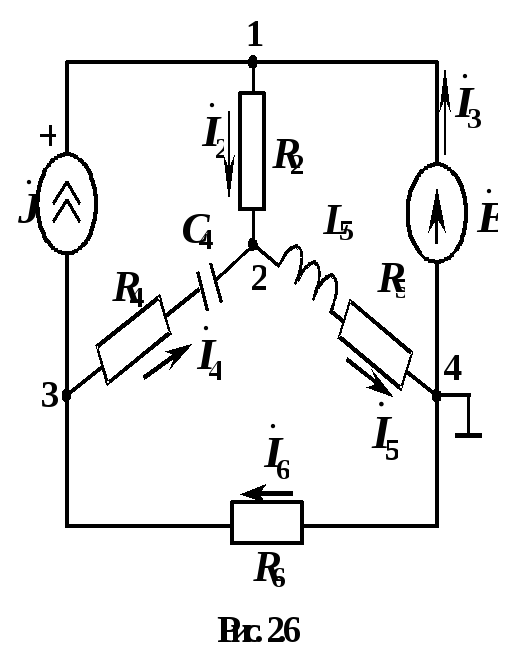 Значения токов в ветвях. Метод узловых потенциалов с источником тока. Мгновенные значения токов ветвей. Распределение токов в ветвях. Мгновенное значение тока в ветви.