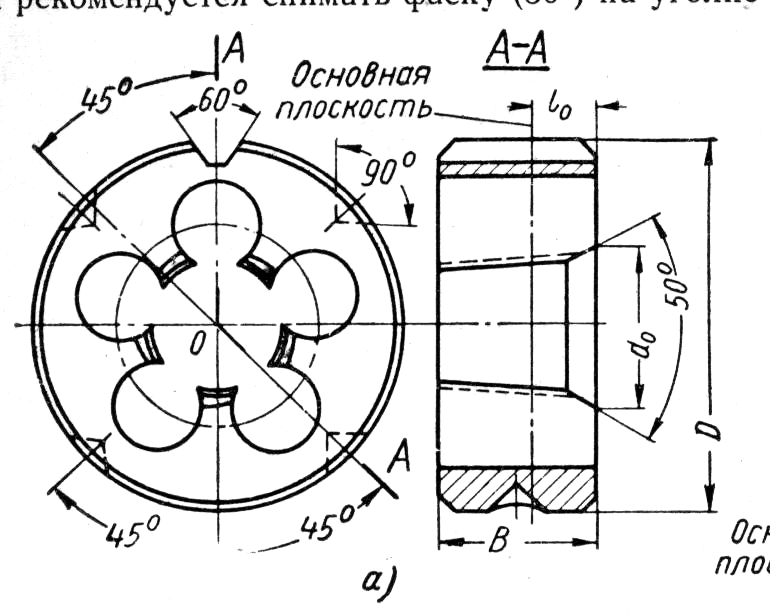 Плашка круглая чертеж