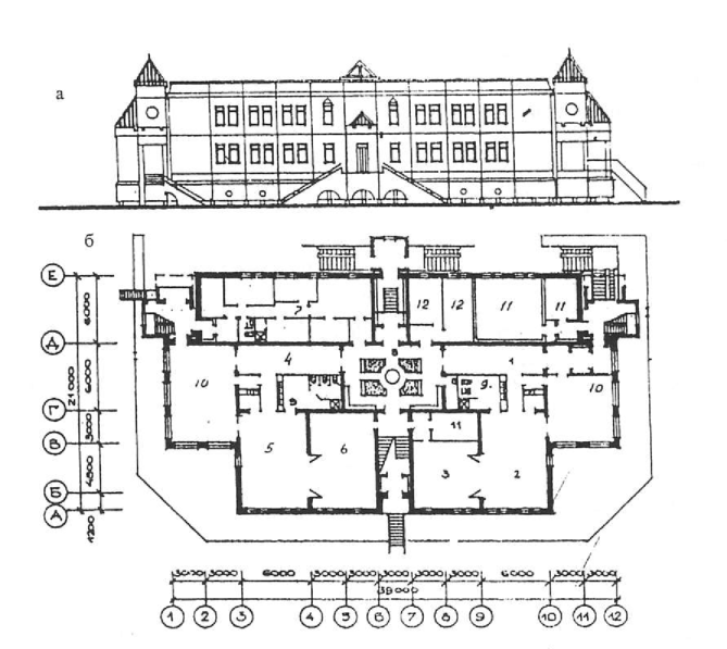 Чертеж школы двг