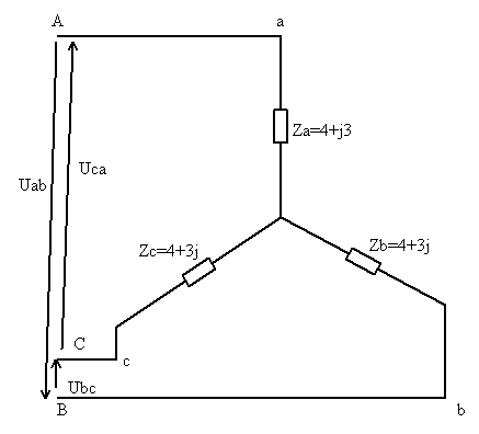 Напряжение uab в представленной схеме