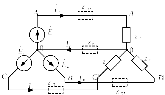 Схема соединения звезда с нулевым проводом
