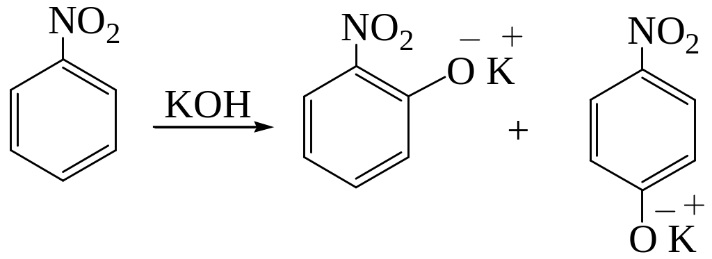 Состав кон. Нуклеофильное замещение нитробензола. Нитробензол Koh. Орто динитробензол щелочь. Динитробензол + NAOH.