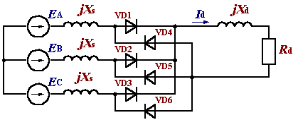 Шестипульсовая схема выпрямления