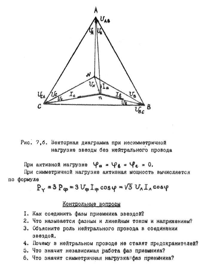 Нулевой провод при несимметричной нагрузке