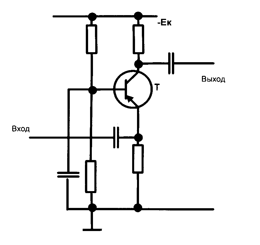Схема включения каскада с общим эмиттером