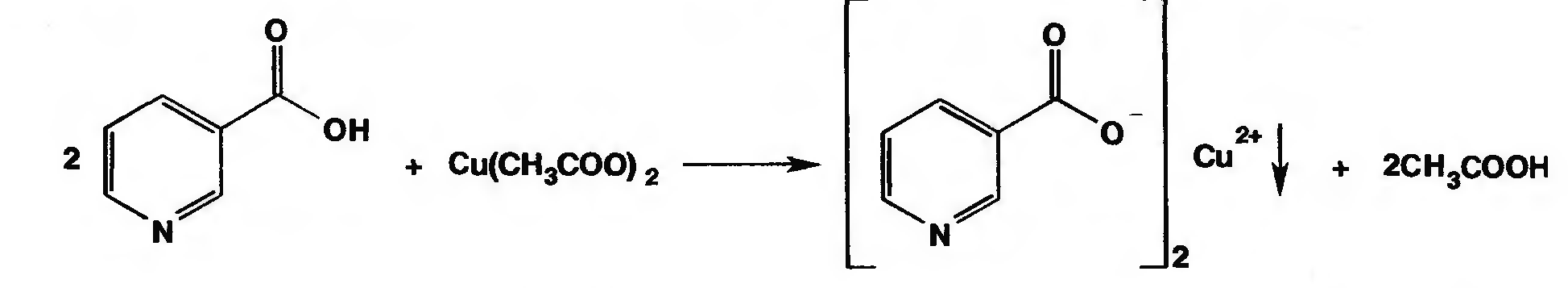 Медь подлинность. Никотиновая кислота с ацетатом меди реакция. Никотиновая кислота с ацетатом меди. Никотиновая кислота подлинность реакции. Никотиновая кислота качественные реакции.