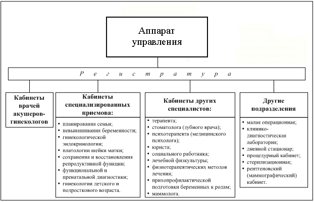 Структура женской консультации схема