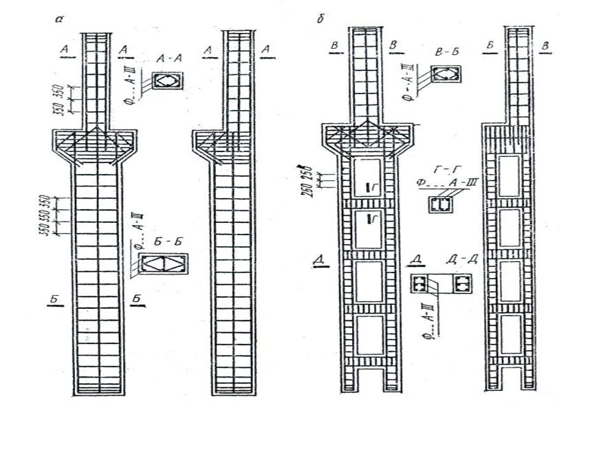 Армирование пилона чертеж