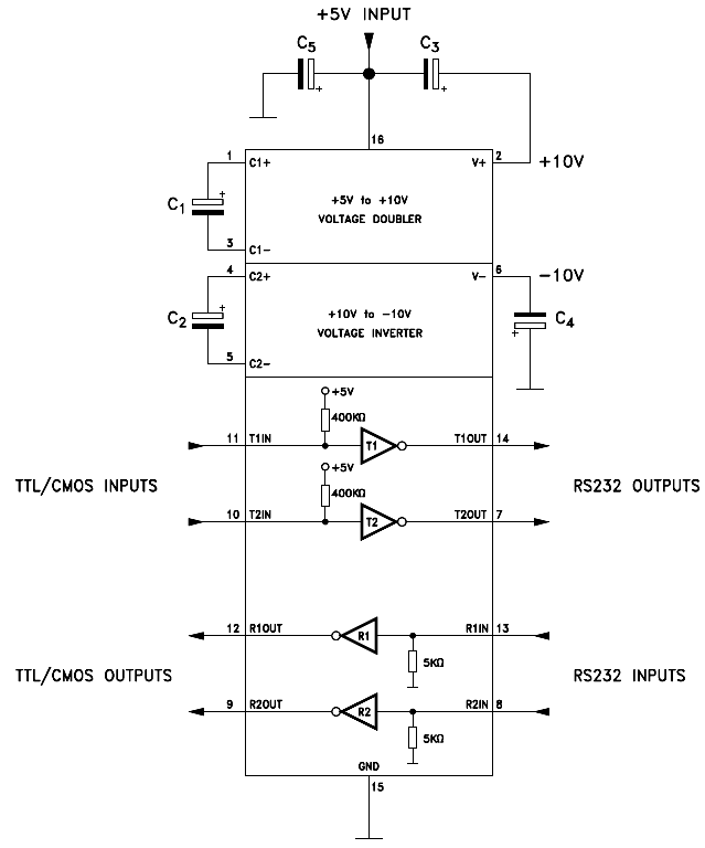 Max232n типовая схема включения