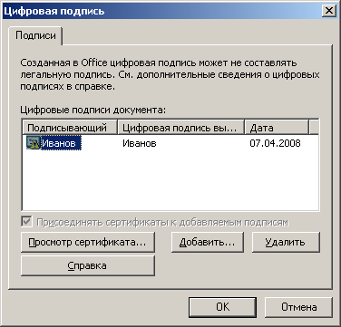 Использование цифровых сертификатов