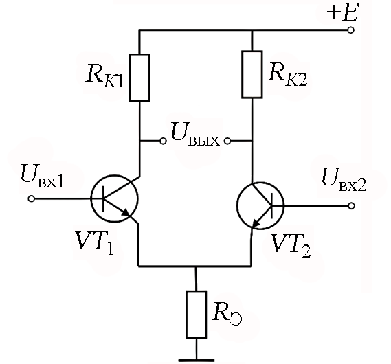 Дифференциальный усилитель на транзисторах схема